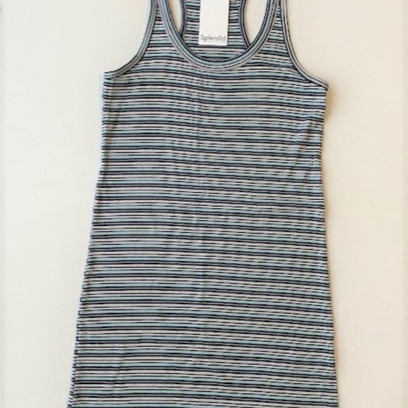 Splendid Midnight Racerback  Striped Tank Dress - Picture 4 of 5